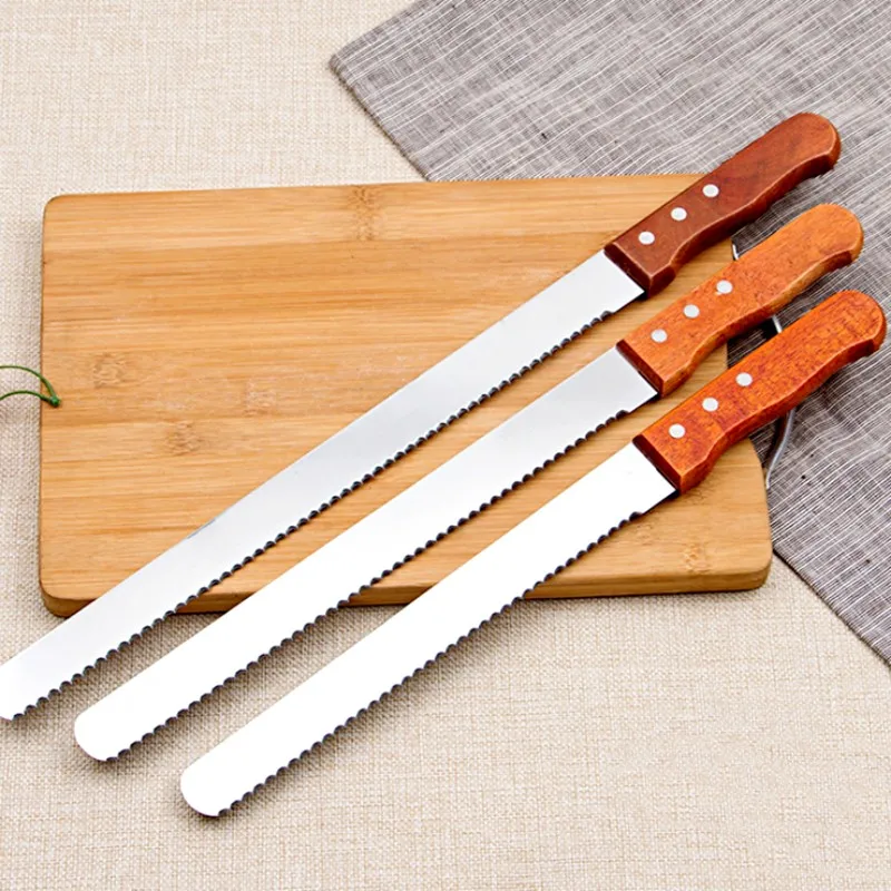 10/12/14 Inch Best Serrated Bread Knife Cake Cutting Knifes Long Slicing Cutter Stainless Steel Loaf Breads Slicer Kitchen Tools