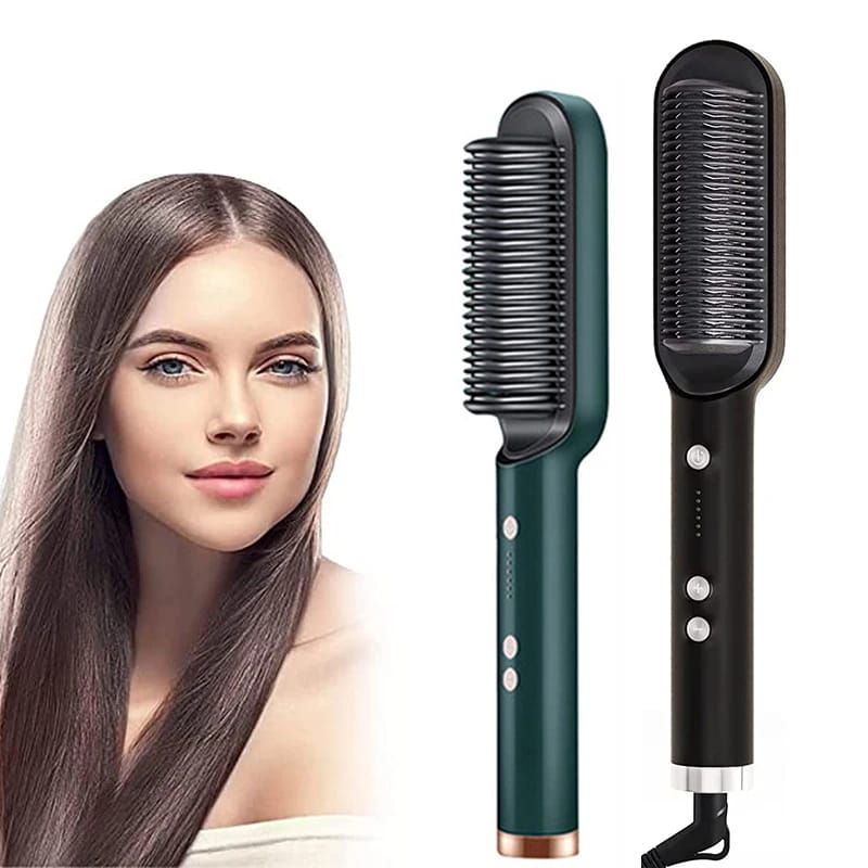 2in 1 Electric Hair Straightener Brush & Comb