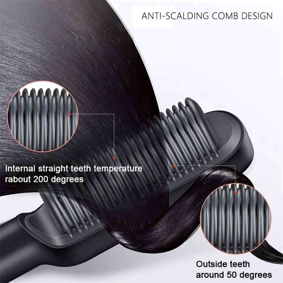 2in 1 Electric Hair Straightener Brush & Comb