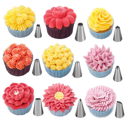 63Pcs Stainless Steel Nozzle Tips Cake Decorating Kit Icing Piping Tips Set with Storage Box Piping Nozzles Kitchen Baking Tools